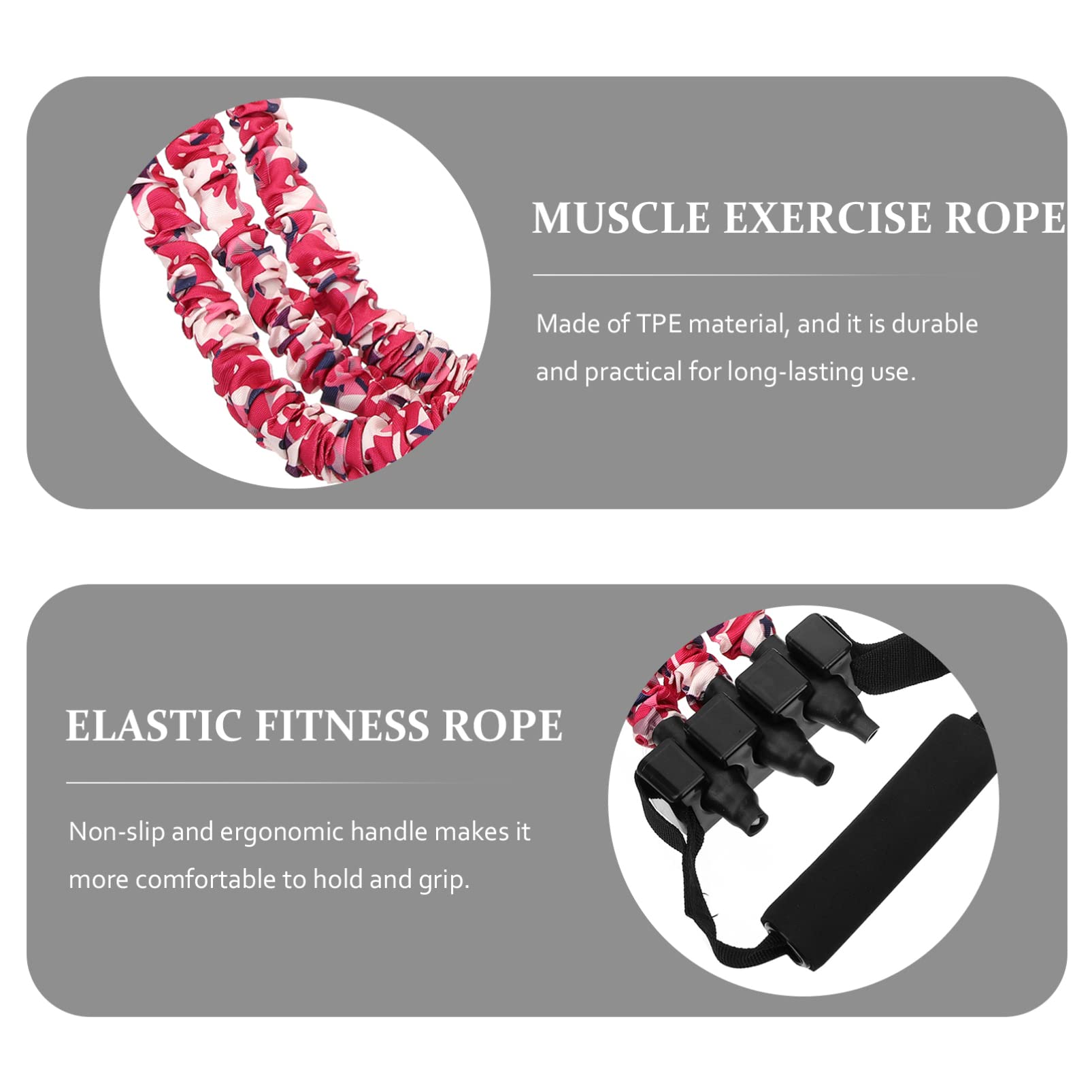 Abaodam Banda de Resistencia Fitness para Entrenamiento de Musculación Correa Portátil con Mango Ergonómico Antideslizante Apta para Yoga Rehabilitación y Ejercicios de Fuerza Casa