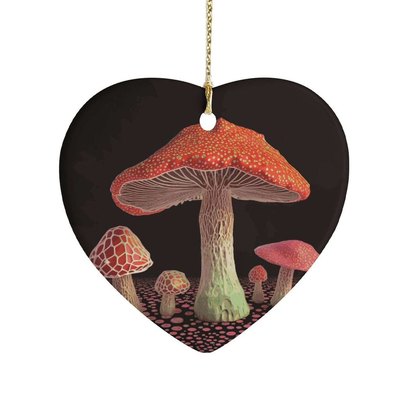 Fekiloot Style Mushroom Ceramic Ornament Home Decor Keepsake