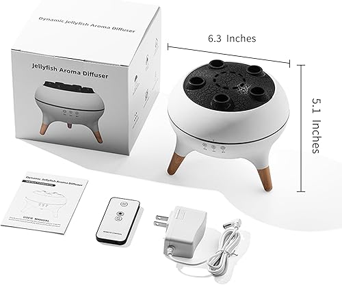 Miniatura 8 de Humidificador de nube de hongos, difusor de aceite esencial de aromaterapia con modo activado por sonido, 7 modos de humo, niebla de gelatina y LED