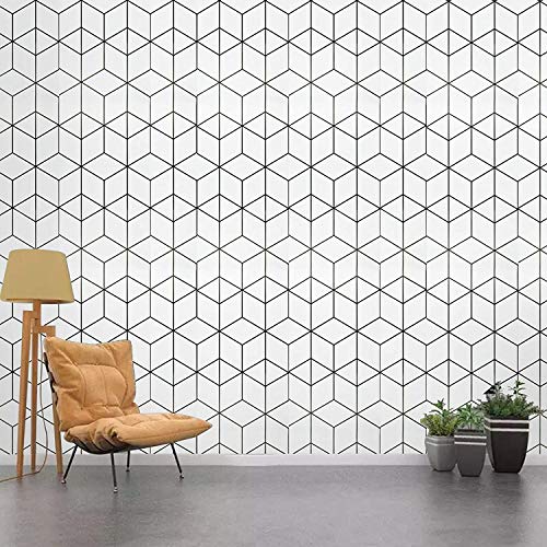 Papel Adhesivo para Muebles Blanco Geométricas 45 X 300cm Impermeable Vinilos Rollo Decorativa Cocina Baño Dormitorio Autoadhesivo Pegatina para Muebles Cover