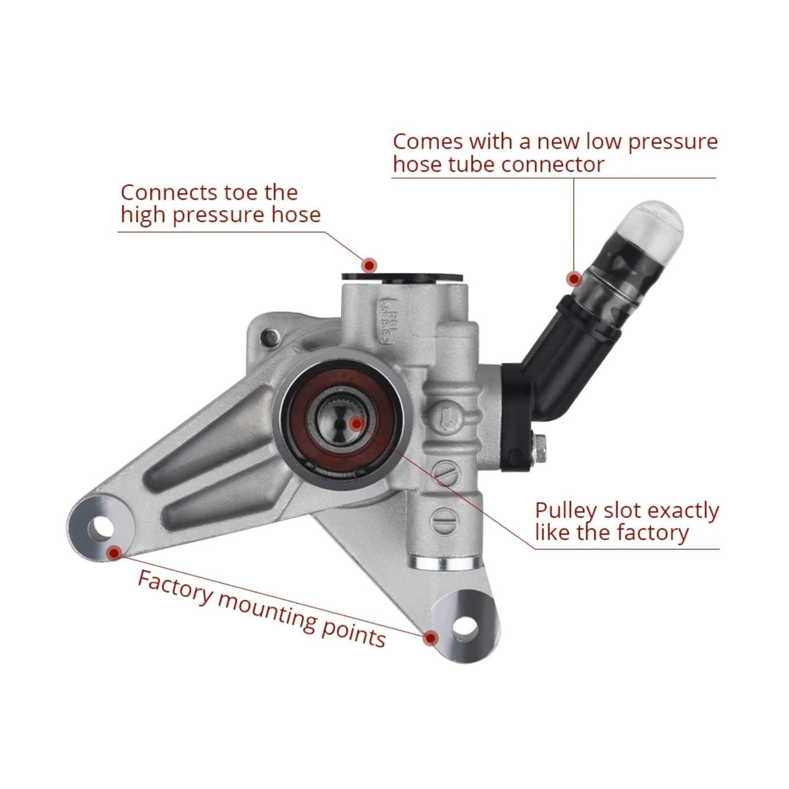 56110-RCA-A01 Pompa del servosterzo compatibile for Honda Accord 3.0L V6 2003-2007 Compatibile for Acura MDX 3.0L V6 2003-2006 servosterzo