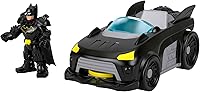 Vista 4 de Fisher-Price Imaginext DC Super Friends Metal Force Batmobile Toy Car, 3-inch Batman Action Figure & Accessories Set, Includes Launcher & 2 Discs