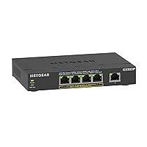 NETGEAR Switch Ethernet Unmanaged (GS305P), Switch PoE a 5 Porte, con 4 PoE+ a 63 W, Montaggio su Scrivania o a Parete.