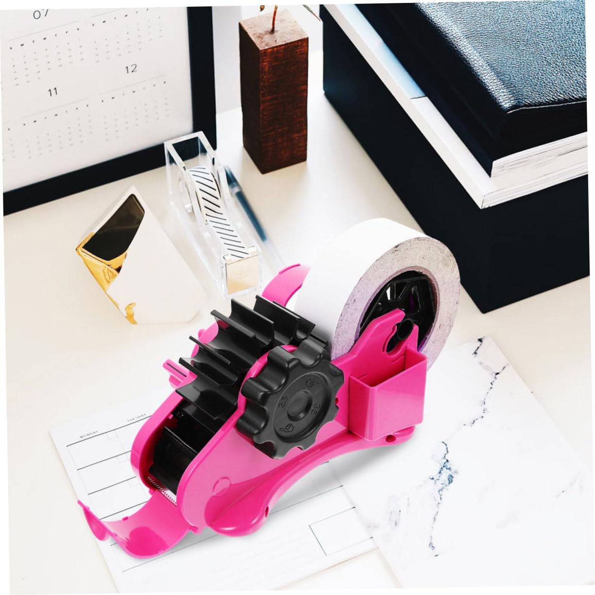 HOMSFOU 3 Stück Halbautomatischer Klebebandspender aus und Multifunktions Tape Dispenser für Büro Schule und Zuhause Design für Stilvolles Arbeitsumfeld Geeignet für Verschiedene