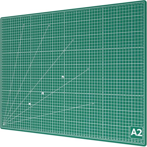 ACROPAQ Schneidematte A2 - Selbstheilend, A2 60 x 45 cm, 5 Lagen Schutz für Ihre Möbel, mit beidseitigen Gittern und Winkelmarkierungen - Bastelunterlage, Schneideunterlage, Cutting mat