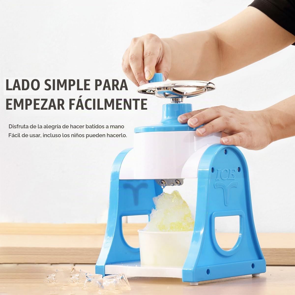 Hemobllo Máquina De Hielo Raspado A Mano Máquina para Hacer Granizados Máquina De Hielo Raspado Trituradora De Hielo Afeitadora De Hielo