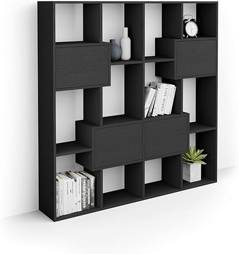 Miniatura 101 de Mobili Fiver, Estantería Iacopo XS (63.31 x 31.5 pulgadas), roble rústico, fabricada en Italia Roble rústico,Ashwood Negro,Ashwood Blanco,Efecto