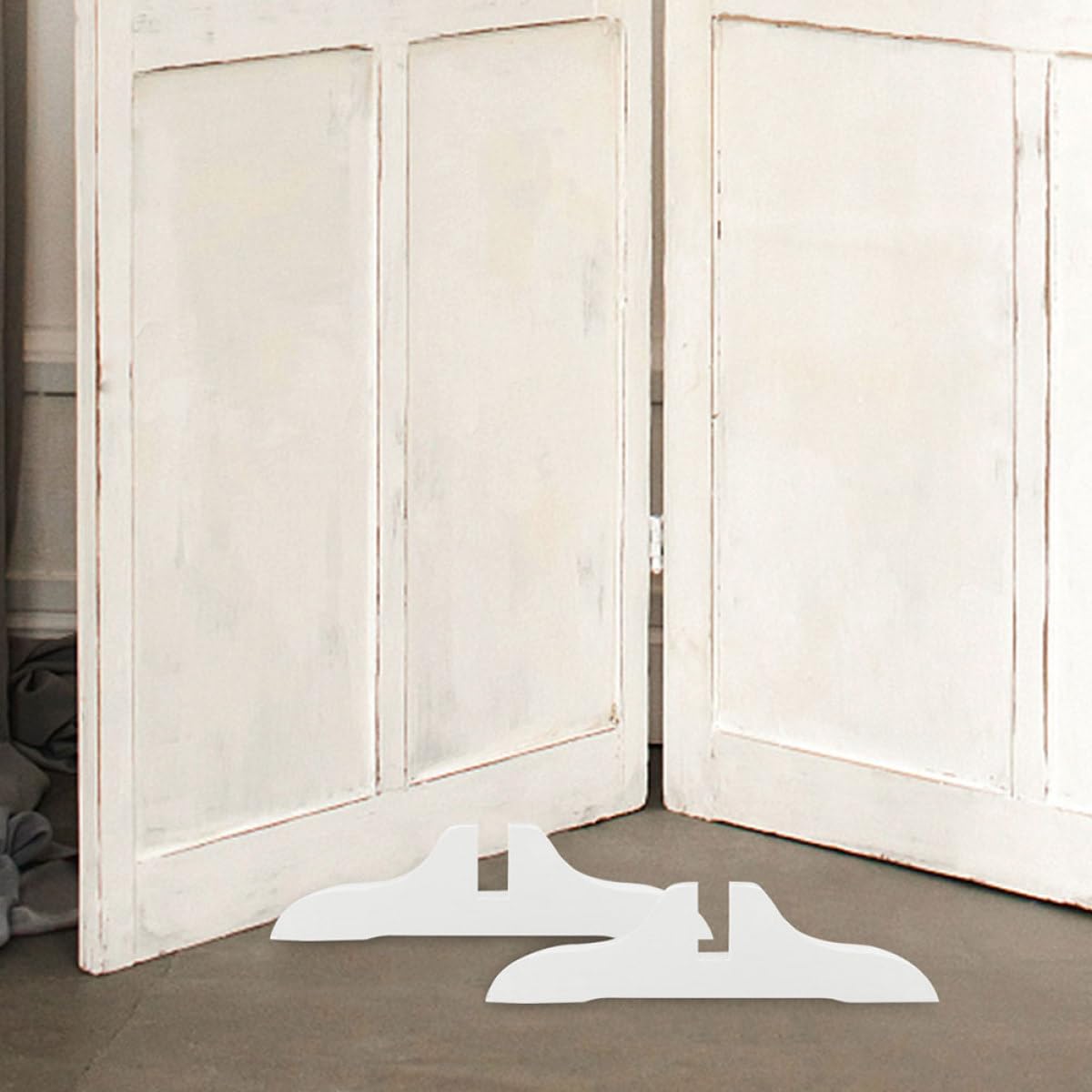 3 soportes ajustables blancos para dividir ambientes, patas de soporte movibles para paneles plegables, soportes estables para el hogar y la oficina