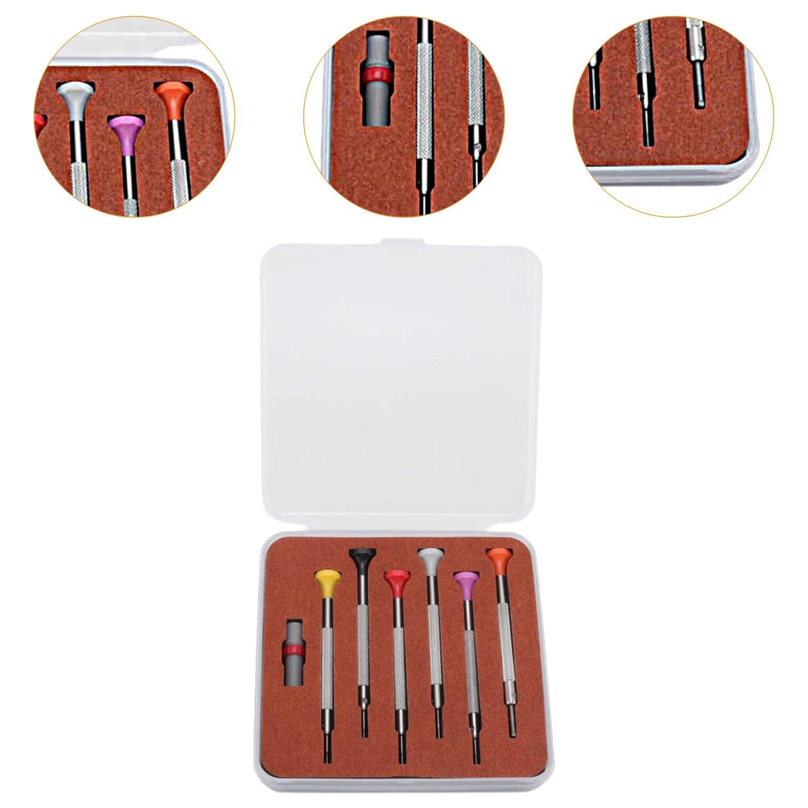 Oshhni Juego de destornilladores para relojes, herramienta de reparación de relojes, mango ergonómico, multiusos, portátil, precisión de 0,8-1,8 mm para