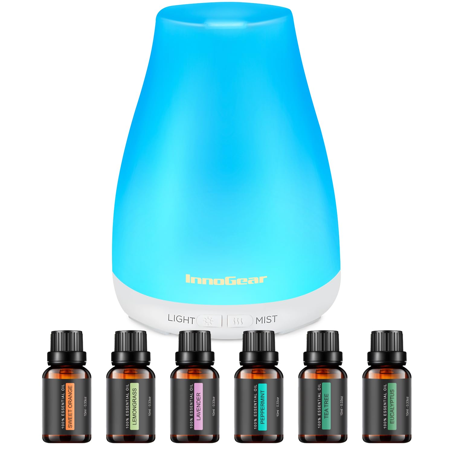InnoGear Aromatherapy Diffuser and Essential Oil Set (150ml, 6 Scents)