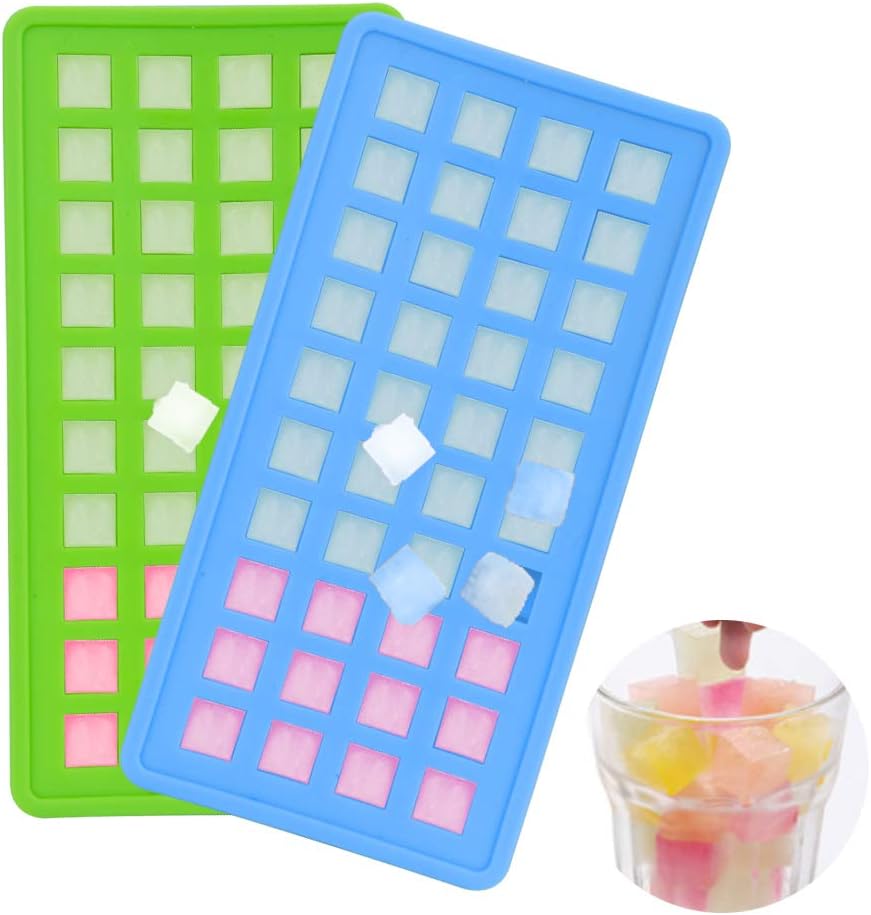 TINANA Mini Ice Cube Trays Reusable 40 Ice Cube Tray Easy
