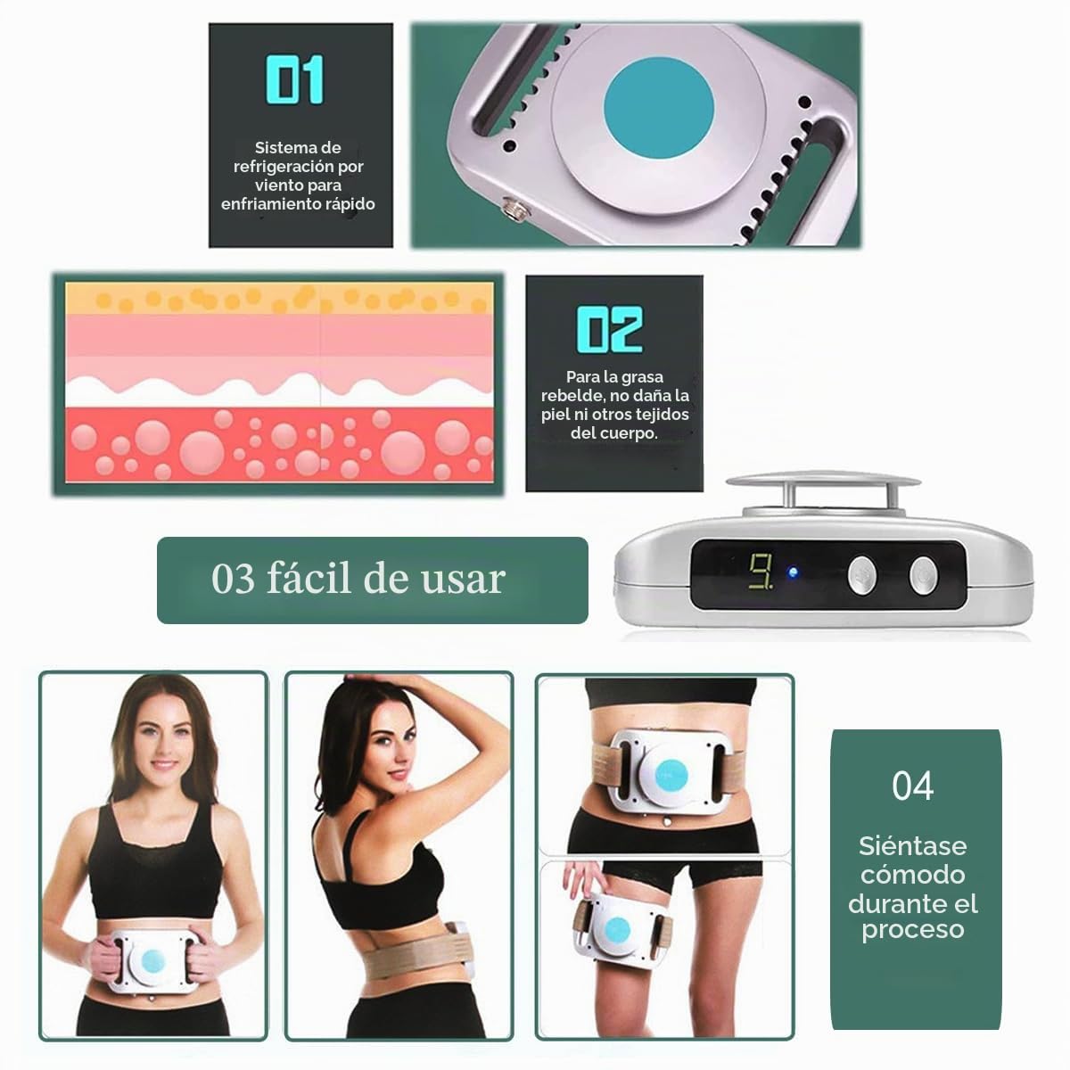 Máquina de Criolipólisis,Portátil Máquina Anticelulitis,Máquina de Eliminación de Grasa,Masajeador Celulitis Muslos, Máquina Adelgazar Barriga,Máquina Crioterapia Levantamiento Reafirmante del Cuerpo