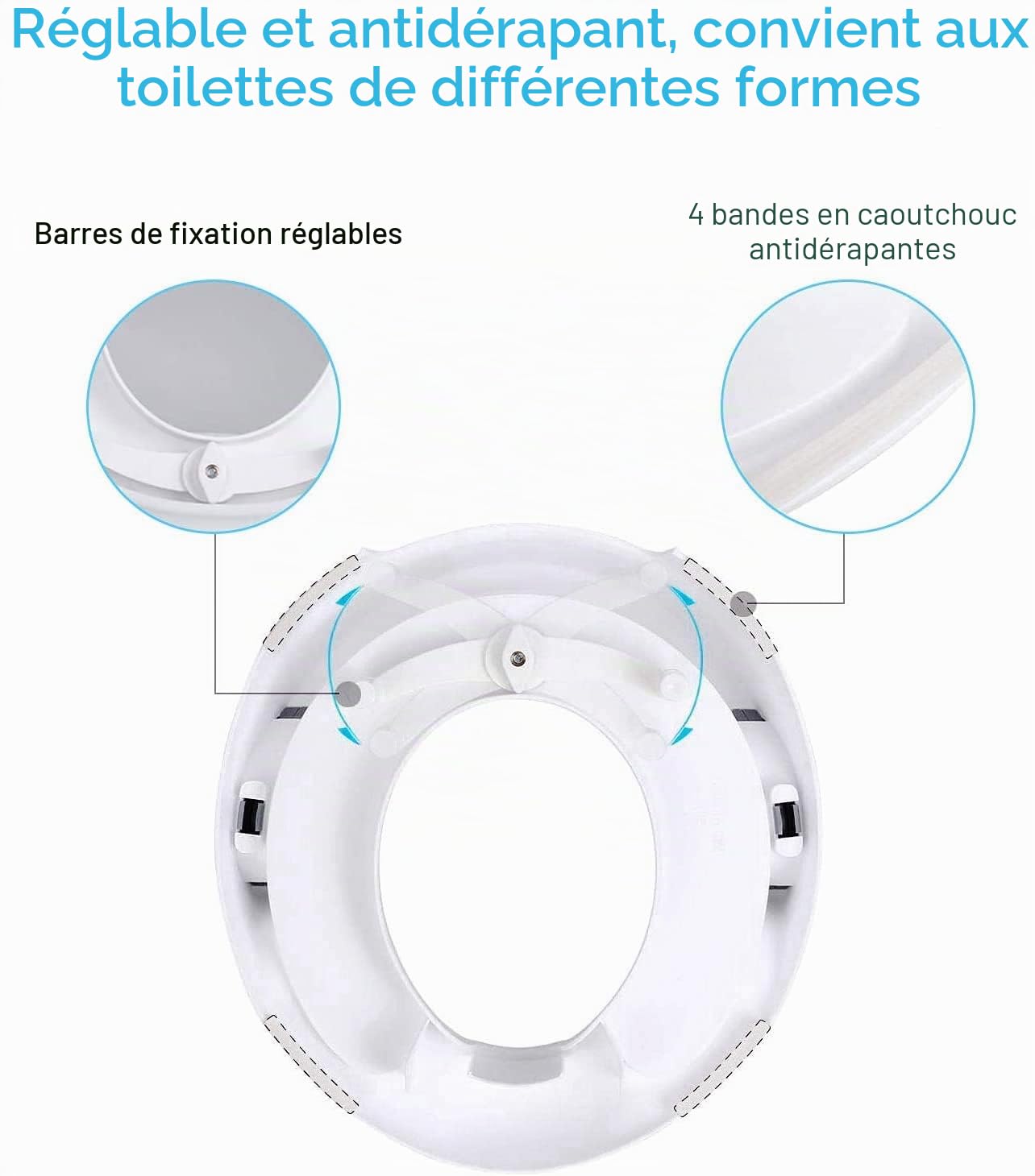 Réducteur de Wc - Reducteur Toilette Enfant |Siège Toilette Wc Enfant|Rehausseur Wc Enfant avec Poignée et Dossier|Adaptateur Wc Enfant |Tampons PU souples*2, Brosse*1