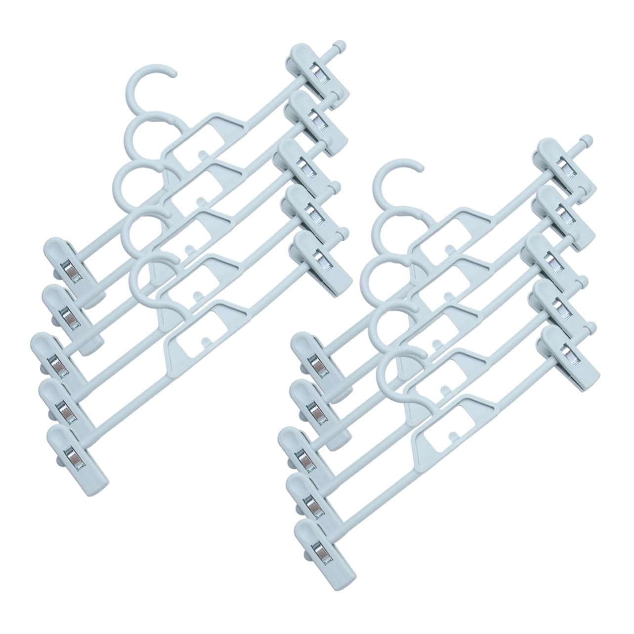 Ciieeo 10Pcs Non Slip Plastic Pants Clip for Household Wardrobe Storage Space Saving Clothes Hanger for Adults