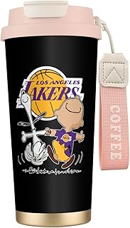 タンブラー スヌーピー チャーリーブラウン バスケットボール コーヒーカップ 500ml ストロー付き 水筒 マグボトル 魔法瓶 ステンレス製 保温保冷 3way 直飲み おしゃれ ストラップ付 通学 通勤 贈り物