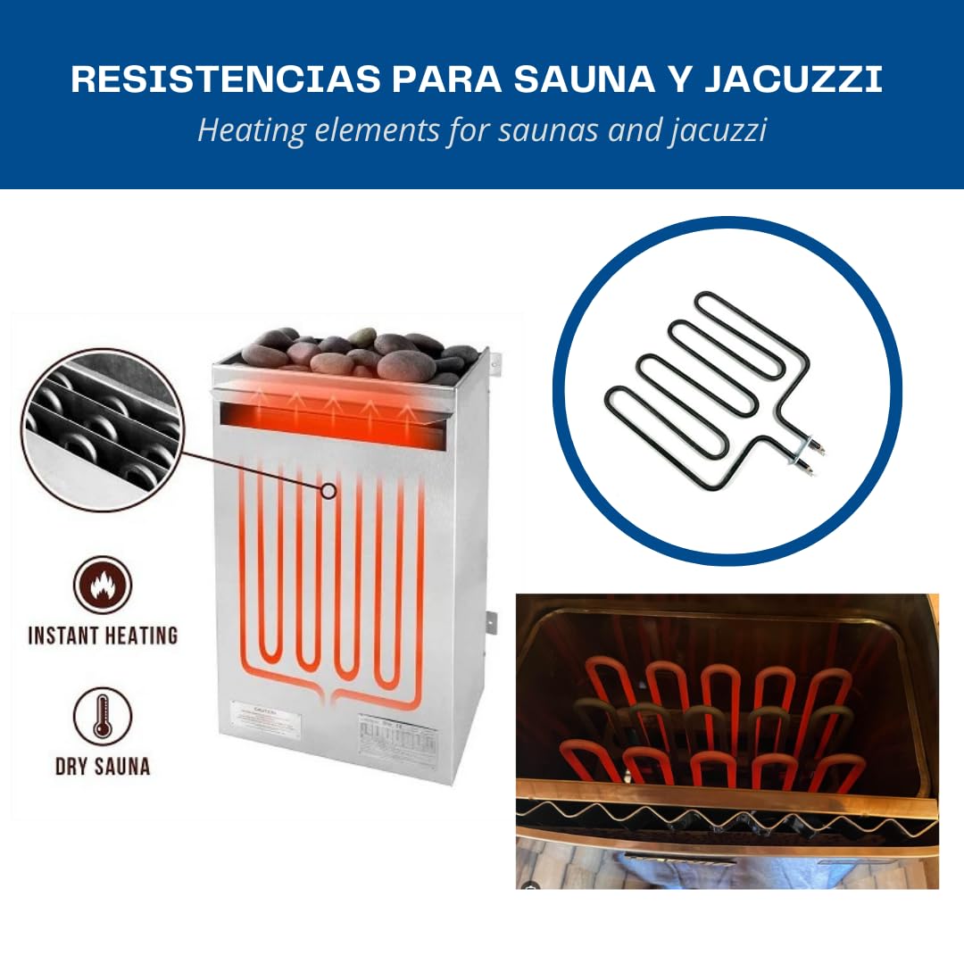 Resistencia para sauna 1 KW 230V 290x240x285mm | Elemento para estufas de sauna | Utilizada para generar calor en saunas domésticas o comerciales