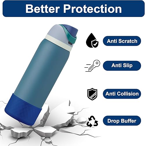 Miniatura 3 de Bota de silicona para botella de agua Owala de 40 onzas, funda protectora antideslizante para botellas de agua de acero inoxidable, cubierta
