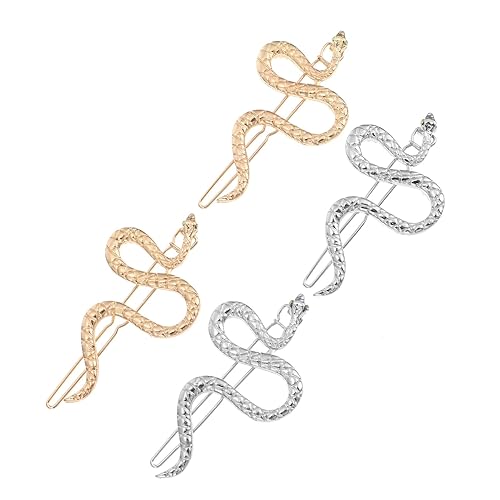 Miniatura 8 de Pinzas para el pelo de serpiente, 4 piezas, horquilla de metal dorado, joyería de boda, pasadores geométricos, patrón de broche de aleación,