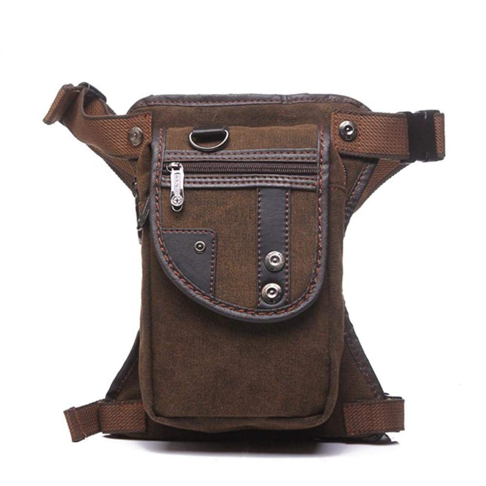 Pernera Moto Bolsa de Pierna for Motocicleta, riñonera multibolsillo, Bolsa Resistente al Desgaste Lona for Hombres, Viajes, Escalada, Ciclismo(Camel)
