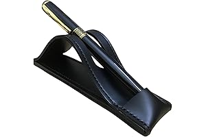 Classic Black Leather Pencil Holder