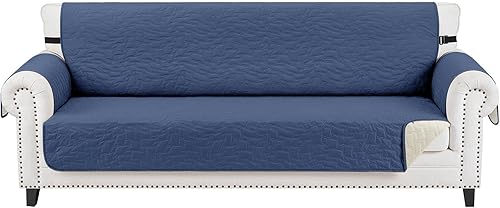 Miniatura 63 de CUCRAF Funda acolchada antideslizante para sofá, resistente al agua, protector de muebles para sofá de 3 cojines, apto para mascotas, funda de sofá