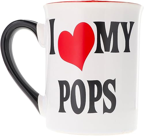 Cottage Creek Taza Pops, regalos de cerámica, 16 onzas, I Love My Pops, regalos para abuelos de parte de los nietos