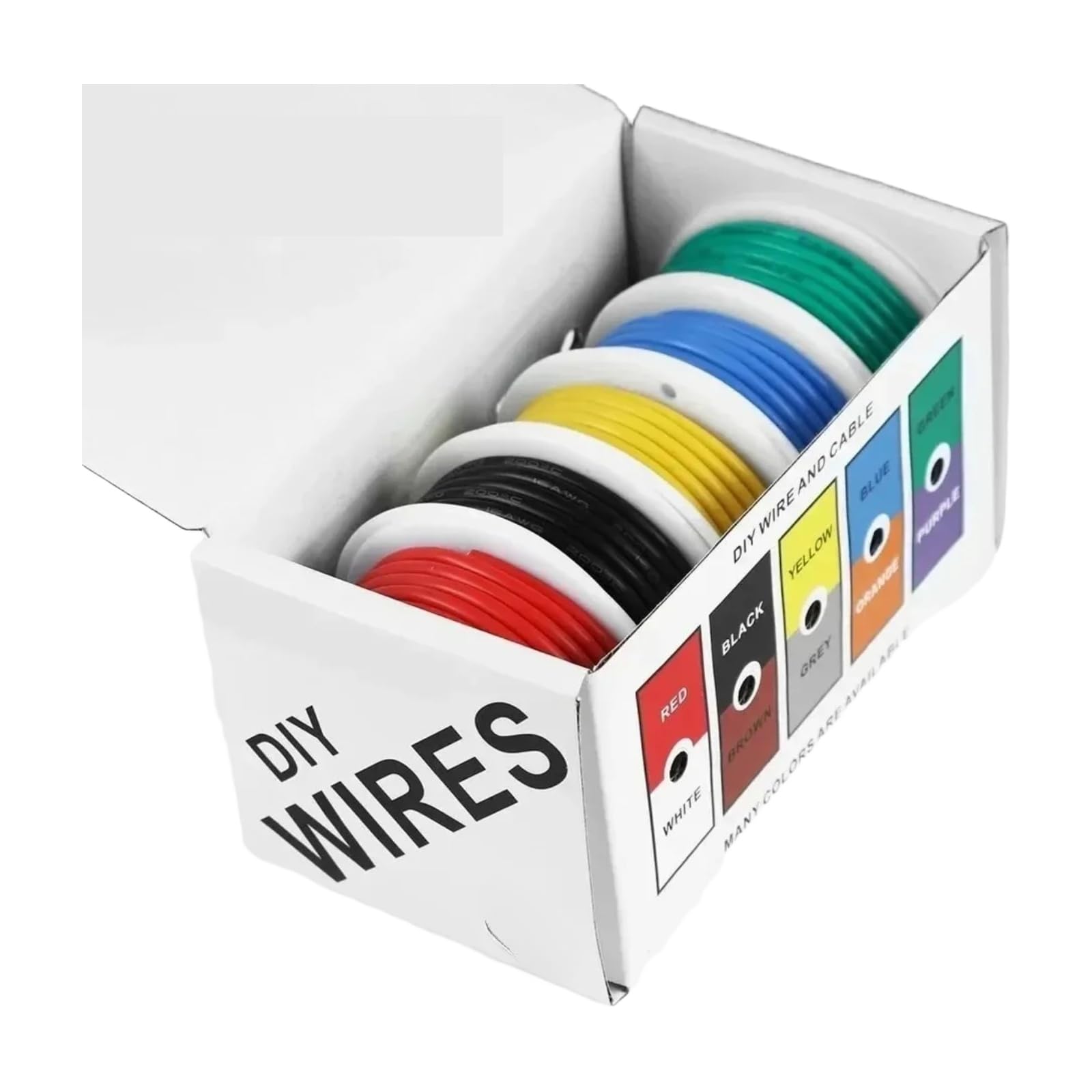 22AWG Cables eléctricos de silicona flexible 22 5 Color por cable 16.4ft/5m o por pieza 32.8ft/10m (5x5M; 22AWG)