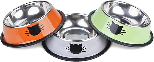 Miniatura 10 de Legendog Tazón para mascotas de acero inoxidable antideslizante base de goma para perros Tazón de gato GR O PP Verde y naranja y morado,Varios