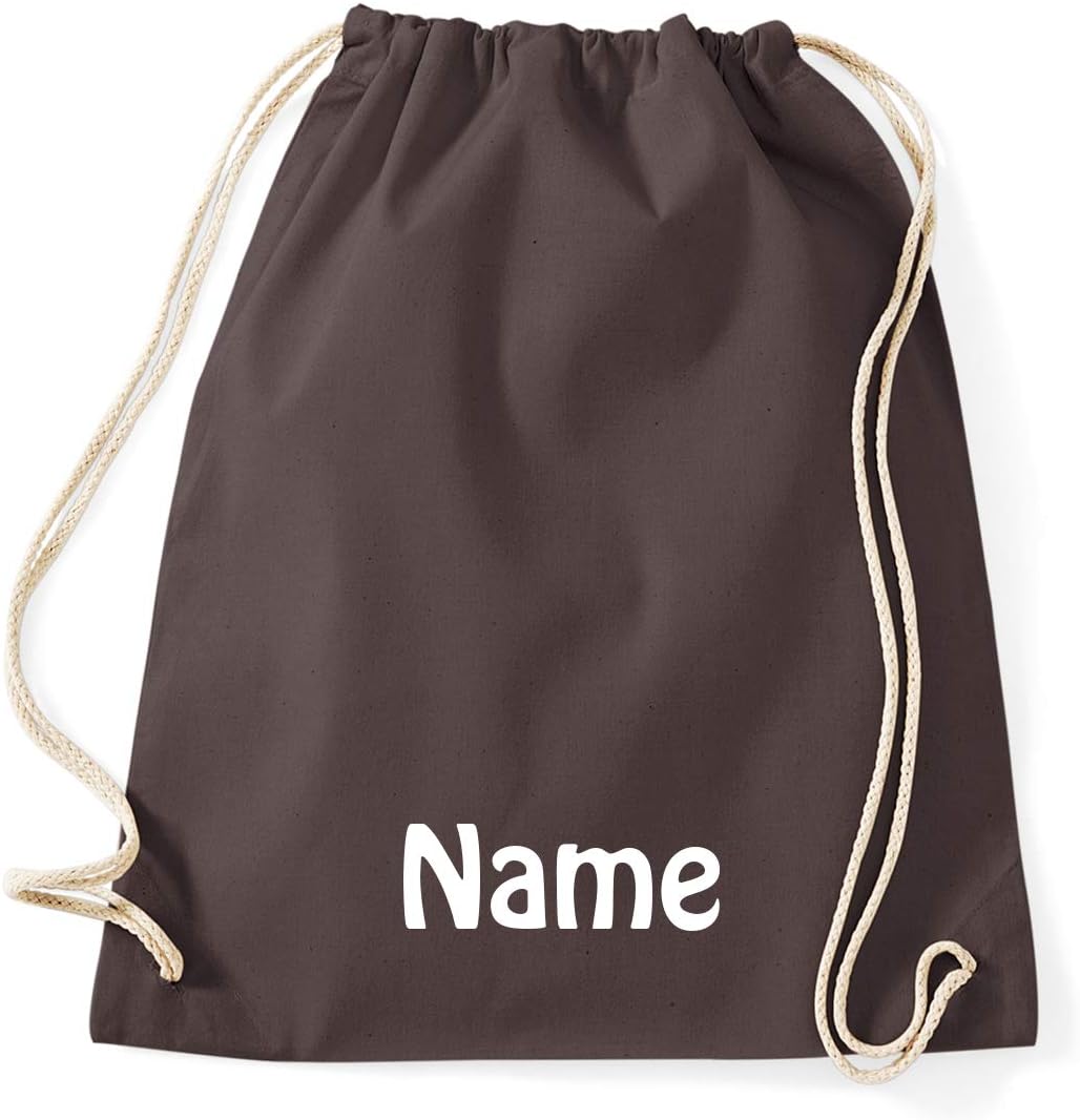 Sacca Da Palestra Personalizzata In 100% Cotone Con Nome Ricamato - Borsa Sportiva 37x46cm, 12L, Colore Rosa - 4