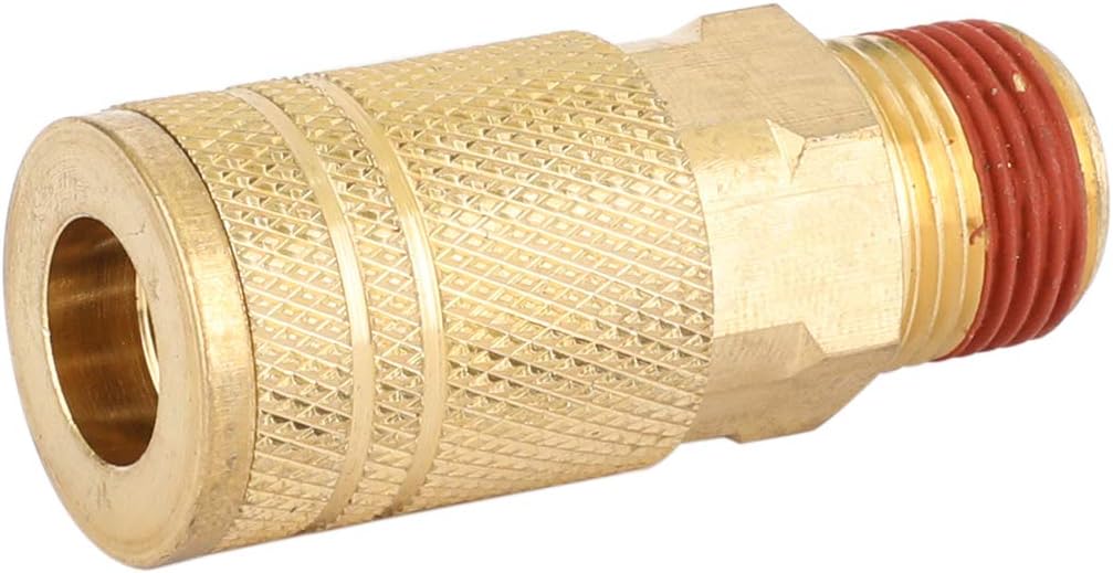 WYNNsky Industrial Air Coupler, 1/4 Inch Body Size, 3/8 Inch NPT Male Threads Size, Brass Air Compressor Hose Fitting