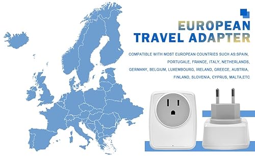 image for Exryhon European Travel Adapter with 3XUSB and 1XUSB-C 5 in 1 Power Ad