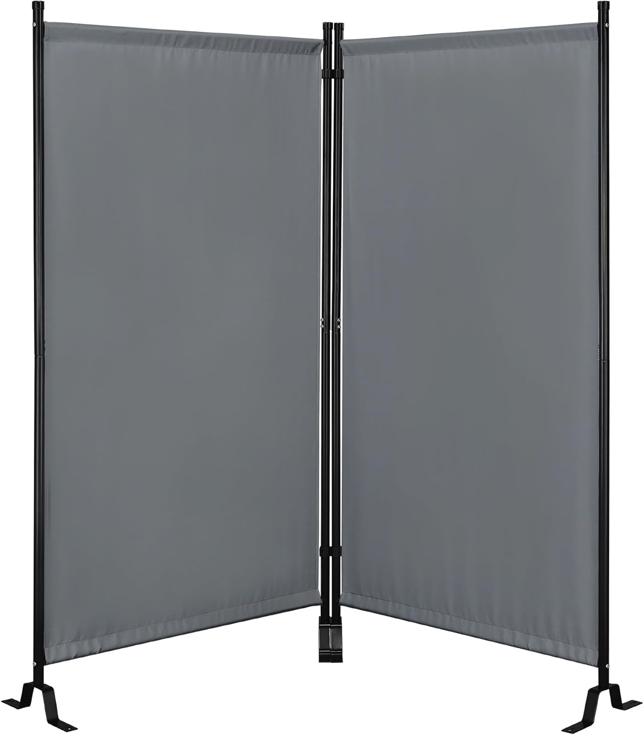 Proman Products - Galaxy II Section Divider, Water Repellent Fabric Room Divider with Black Powder Coated Metal Frame for Indoors or Outdoors, Large 74.25” Width (Grey)