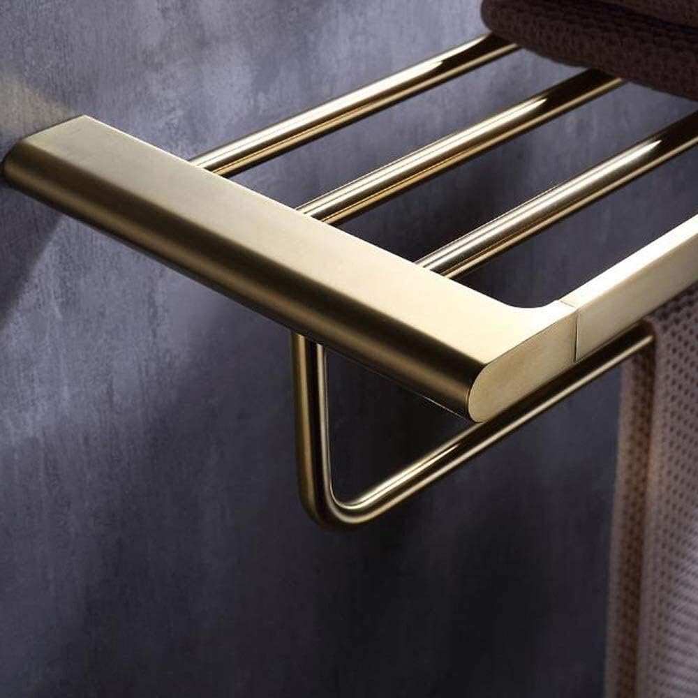Towel Rails, Towel Shelf Towel Rack for Bathroom Stainless Steel Bathroom Wall Mount Towel Racks with Shelf Hotel Stylebrushed Towel Shelf