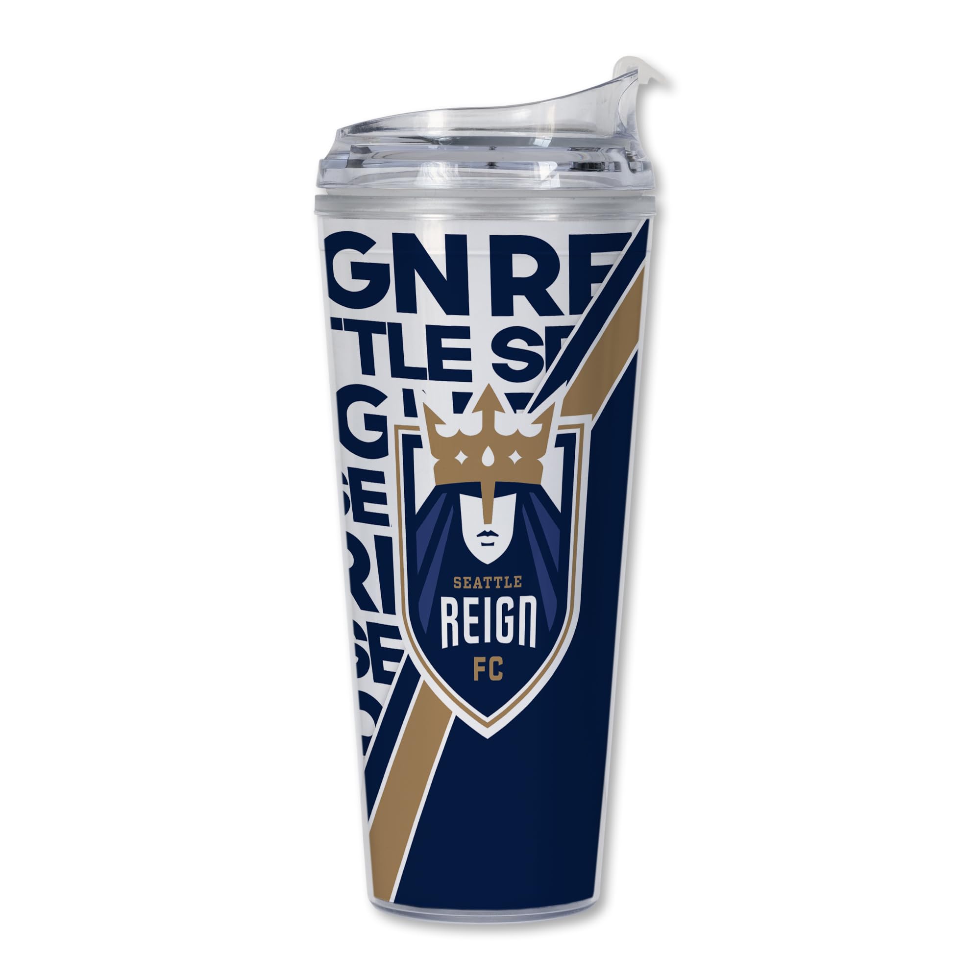 Gobelet Seattle Reign avec paille et couvercle acrylique grand format