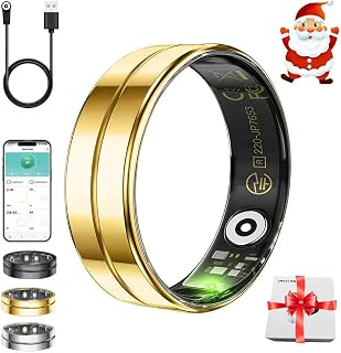 White Elephant Gifts for Adults,Gifts Christmas for Women Men,Smart Ring for Women Men - Sleep Monitoring/Blood Oxygen/Motion Tracking,Waterproof & No Subscription Required NewGold 8