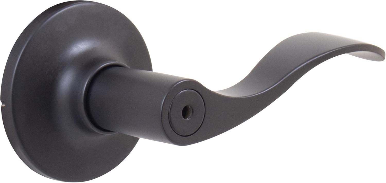 Stone Harbor Hardware Beaverton Door Lever, Privacy (Hall/Closet) Latch, Matte Black