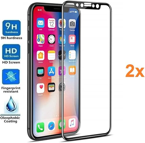 REY Pack Pellicola salvaschermo per iPhone Nero  Copertura Completa  Pellicola Protettiva Protezione Schermo 