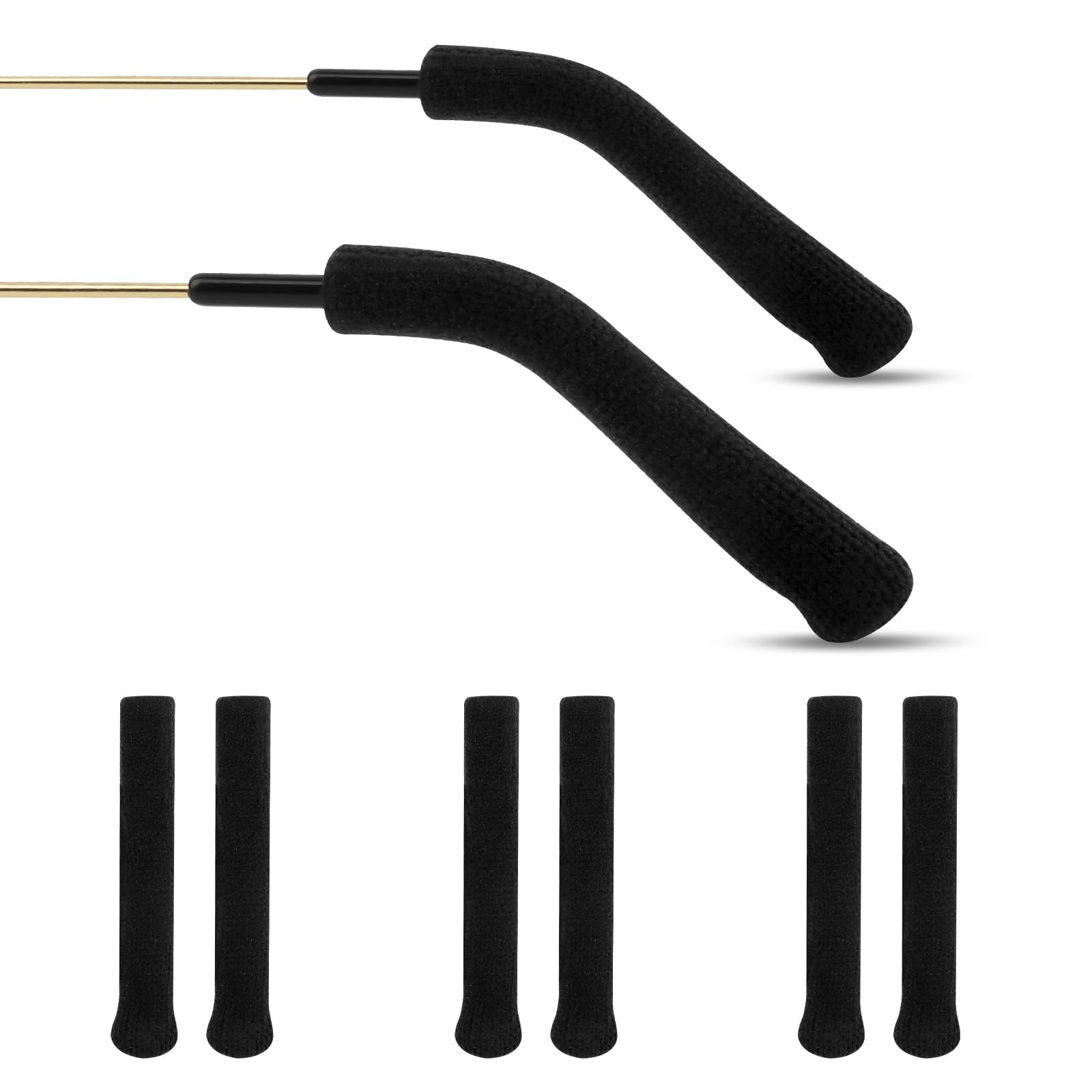 Kit 14 Paia Cuscinetti Per Occhiali - Ferma Occhiali Antiscivolo In Silicone, Nero, Universali - Foto 5