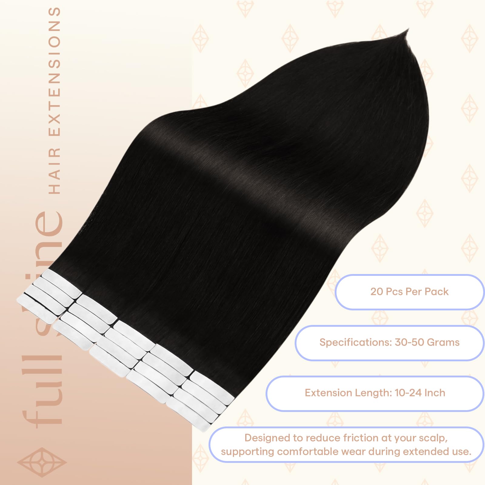 Amazon.com : Full Shine Tape in Hair Extensions Human Hair 