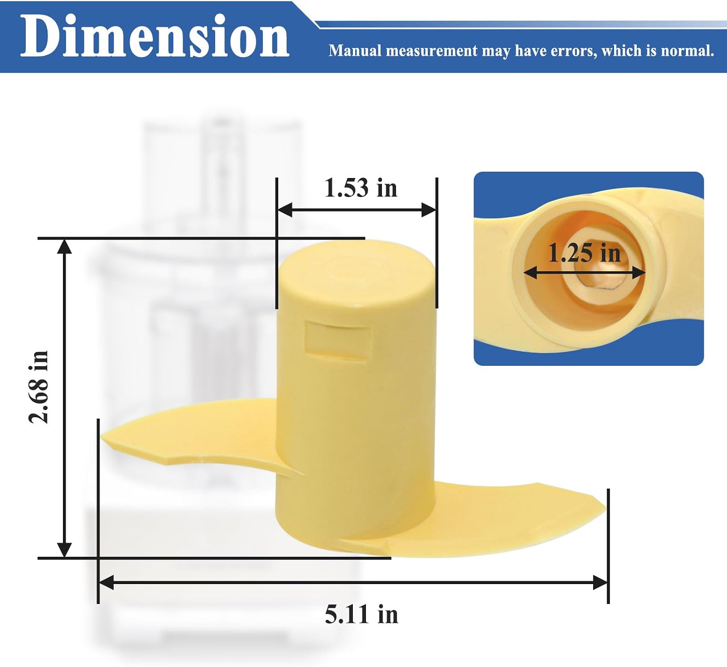 2 Pcs DLC-019ATX-1 Dough Blade, Fits 14-Cup Food Processor DFP-14 Series | Curved blunt paddle, Preserves gluten texture, Mixes thick batter, Smooth non-cutting surface, Snap-on shaft mounting