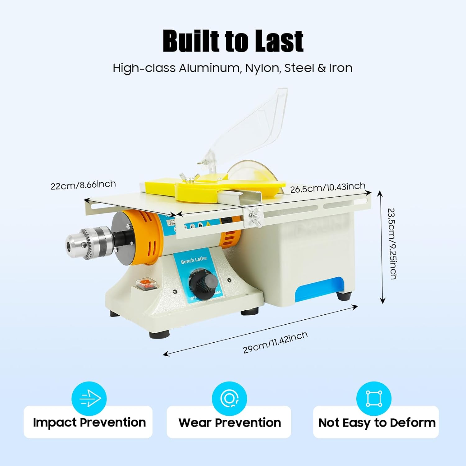 750W Mini Table Saw And Lapidary Saw, 6" Blade, 38mm Cutting Depth, 1000–10,000 RPM Adjustable Speed, Multifunction Benchtop Rock/Gem/Jade/Metal/Wood Cutter With Polishing/Grinding/Drilling