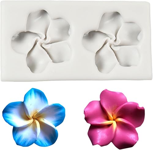 Plumeria - Molde de silicona con diseño de flores, moldes de fondant para chocolate, dulces, cupcakes, decoración de pasteles, pasta de goma de
