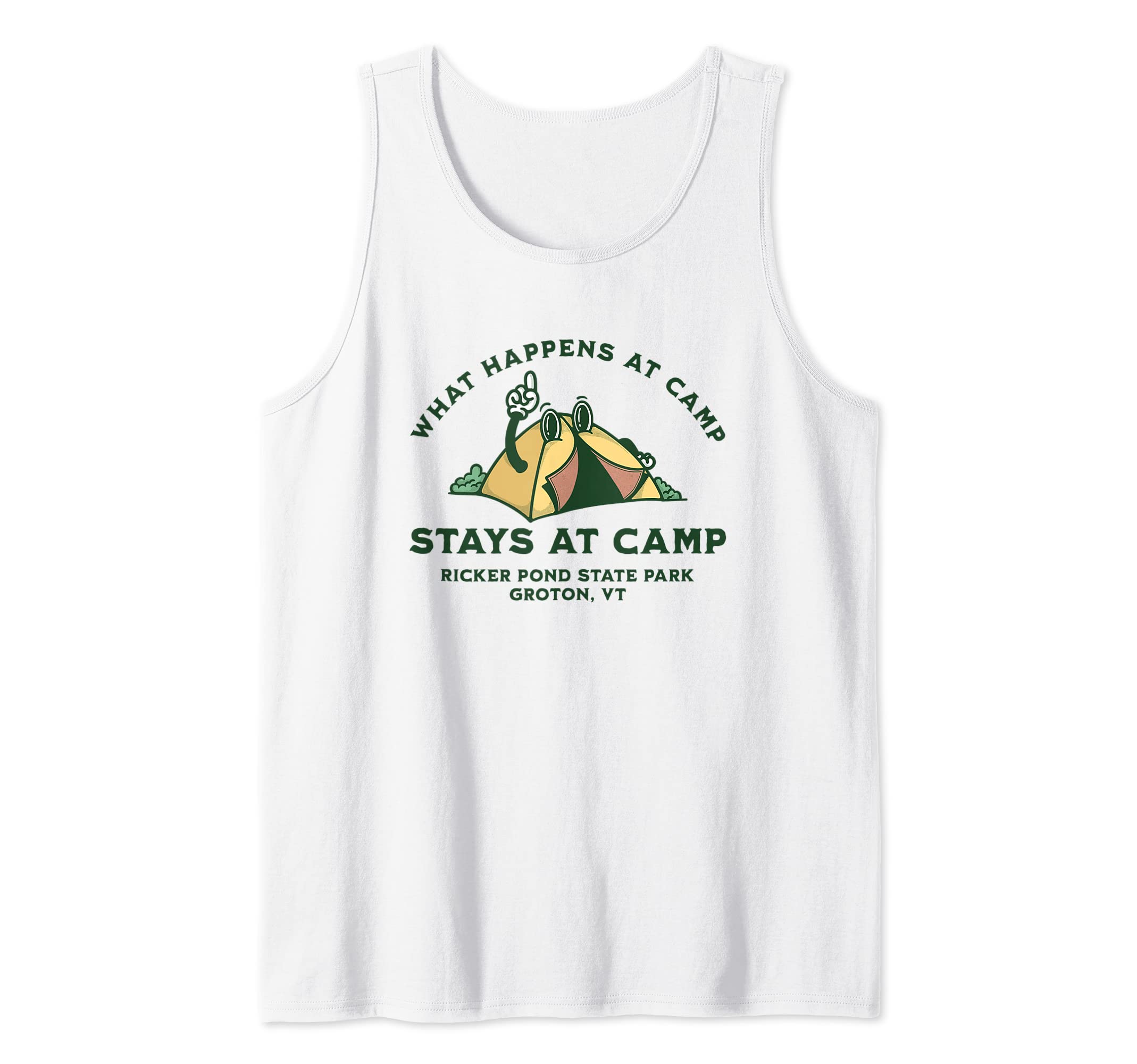 What Happens At Camp, Ricker Pond State Park, Groton, VT Tank Top