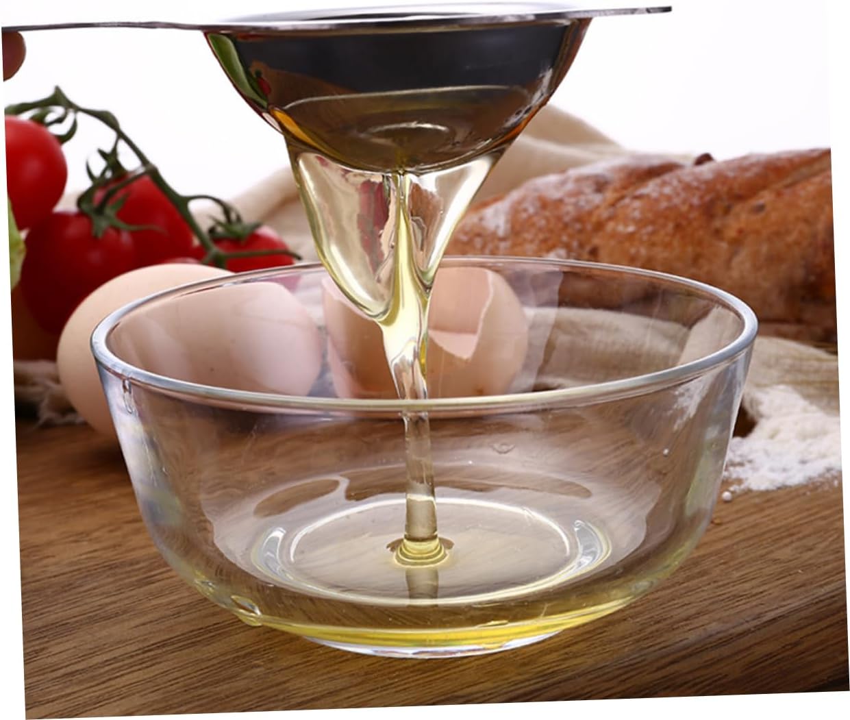 2pcs Healthy Stainless Steel Egg White Separator Yolk Extractor Non-sticky Easy to Clean for Baking