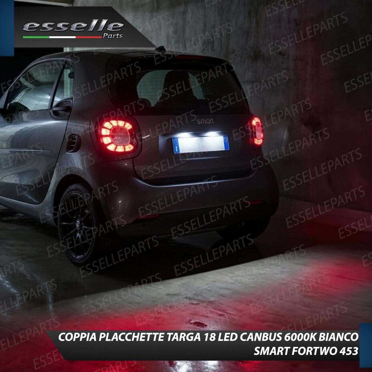 Placchette Luci Targa LED Compatibili con Smart Forfour 453, Fortwo 453 18 SMD CANBUS 6000K Bianco Ghiaccio Plug & Play Nessun Errore
