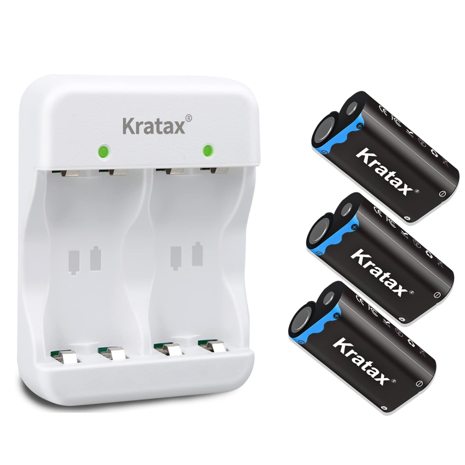 KrataxRechargeable Battery Pack for Xbox Controller - 3x2500mAh Batteries and Charger for One/Series X/S/Elite - 48H Playtime