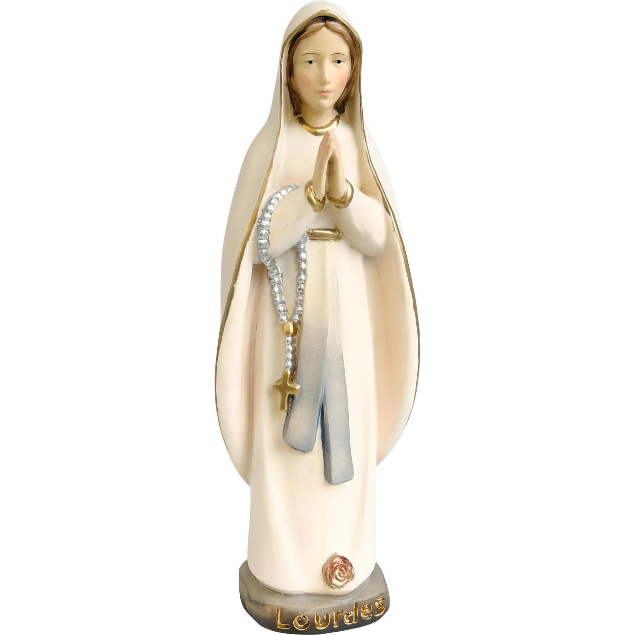 Dolfi | Madonna of Lourdes Wooden 100 cm | Natural Wood in Val Gardena | Nativity Figure