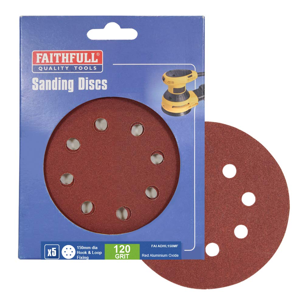 Faithfull ADHL150MF 120-Grit Hook and Loop DID2 Sanding Disc