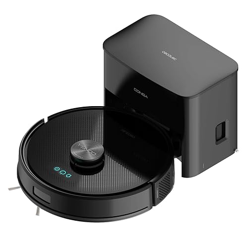 Cecotec Robot Aspirador y Friegasuelos con Base Autovaciado Conga Y70. Navegación Láser, 20000Pa de Presión de Succión, Cepillo de Silicona Especial Mascotas, Base con Bolsa de Polvo 3L - Conga Y70