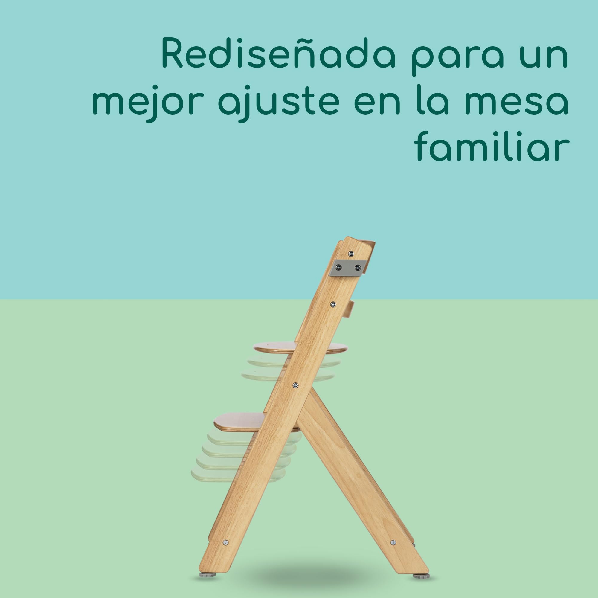 Bebeconfort Timba 2 con Cojín, Trona Bebé Evolutiva, Desde 6 meses hasta 110 kg, Silla Trona Bebé Comedor Ergonómica, Apta Todo Tipo Mesas, Bandeja Extraíble, Con Arnés, Natural Wood (Madera)+Beige